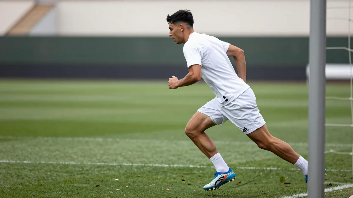 El delantero belga Lucas Stassin trabaja para superar una lesión muscular y poder ser convocado para el partido de LaLiga...